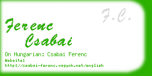 ferenc csabai business card